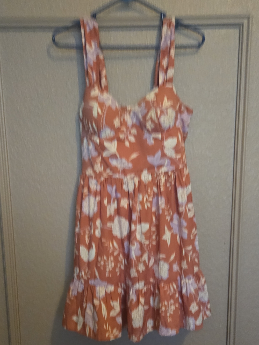 Girls' Floral Sundress in Coral with Cream and Lilac